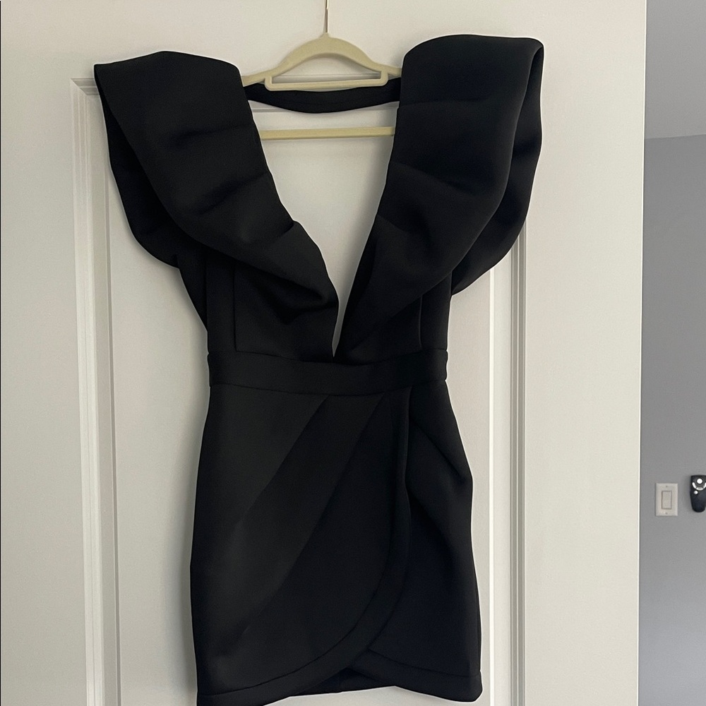AKIRA Black Ruffle Mini Dress